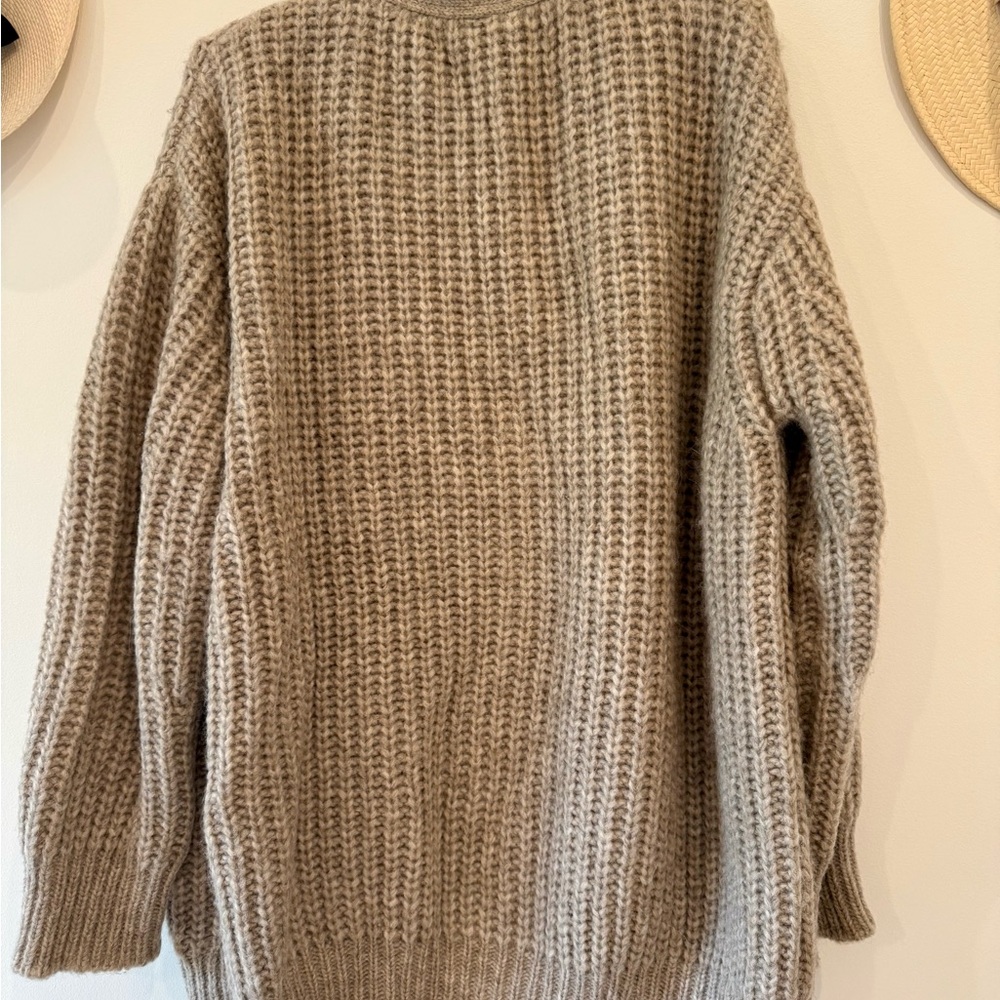 Jenni Kayne Alpaca Oversized Cocoon V Neck Cardigan Oatmeal XS - Picture 7 of 15